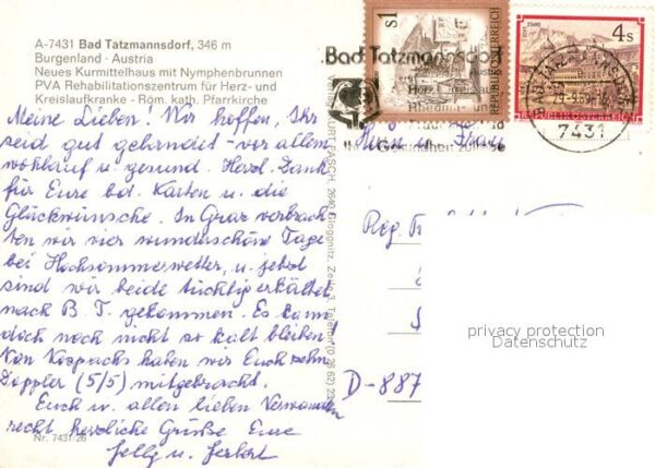Bad Tatzmannsdorf Burgenland Kurmittelhaus Nymphenbrunnen PVA Rehaze – Bild 2