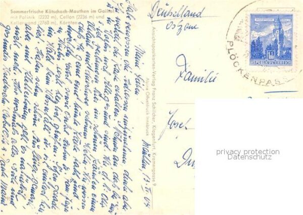 Koetschach-Mauthen Kaernten mit Polinik Cellon und Kellerwand – Bild 2