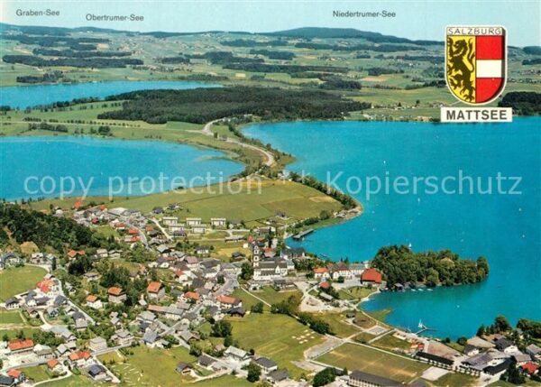 Mattsee Salzburg Fliegeraufnahme mit Seespitz Schlossber