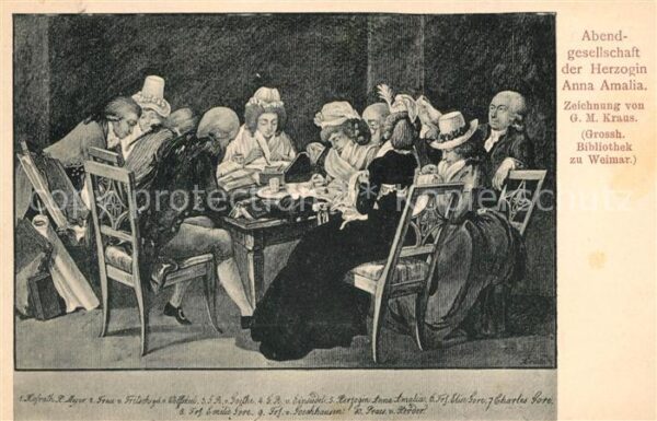 Kuenstlerkarte G. M. Kraus Abendgesellschaft der Herzo
