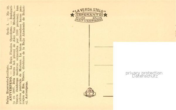 Strassenbahn Antverpeno Aleo de Francujo Esperanto R – Bild 2