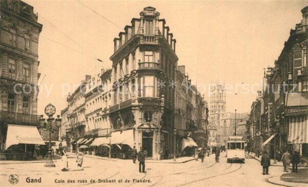 Strassenbahn Gand Coin des rues de Brabant et de Fla
