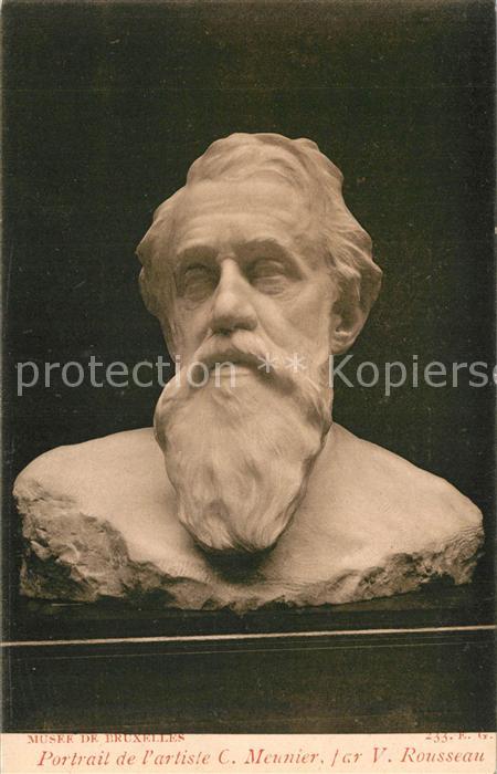 Skulpturen Portrait de l'Artiste C. Meunier par V.