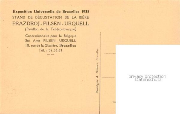 Exposition Bruxelles 1935 Stand de degustation de la Biere Prazdr – Bild 2