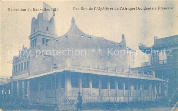 Exposition Bruxelles 1910 Pavillon de l'Algerie Afrique Occidenta