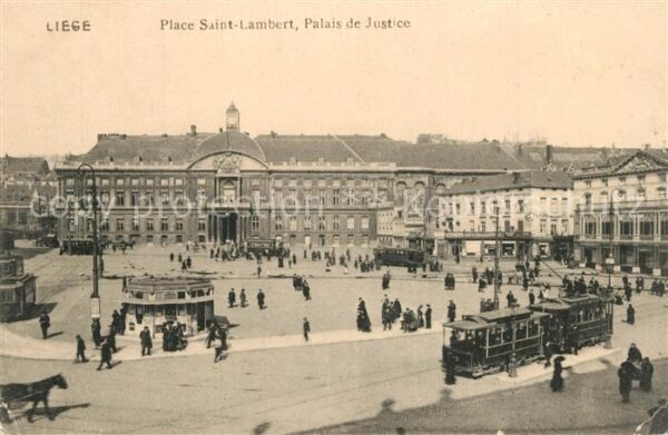 Strassenbahn Liege Place Saint-Lambert Palais de Jus