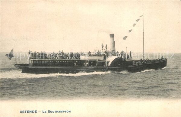 Dampfer Seitenrad Ostende Le Southampton