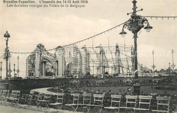 Exposition Universelle Bruxelles 1910 Incendie Palais de la Belgique