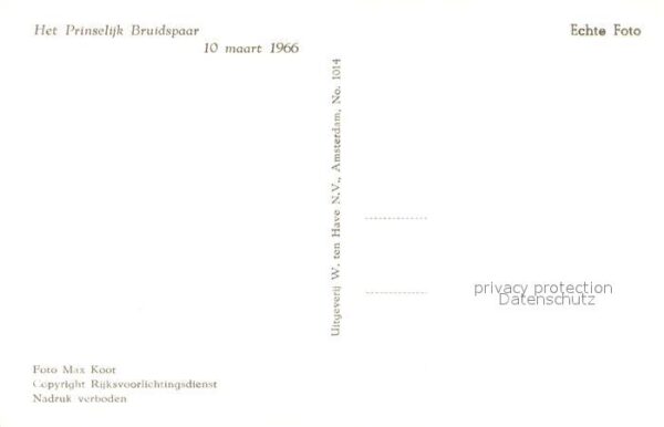 Adel Niederlande Prinselijk Bruidspaar – Bild 2