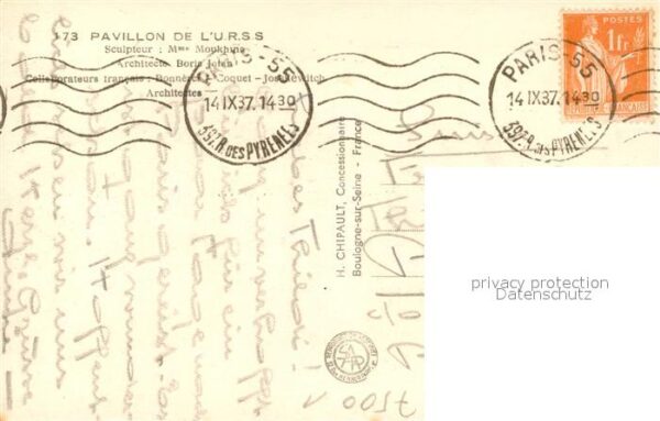 Exposition Internationale Paris 1937 Pavillon de l'U.R.S.S. – Bild 2