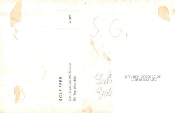 Saenger Band Rolf Peer Autogramm – Bild 2