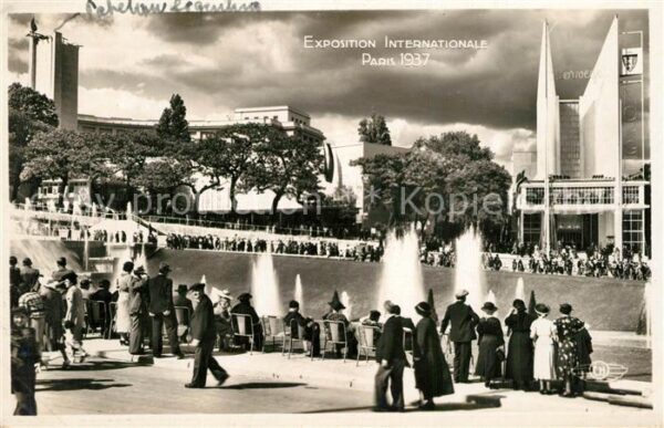 Exposition Internationale Paris 1937 Jardins et Bassins du Trocadero Pavillo