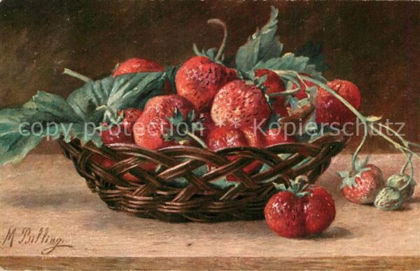 Billing M. Stillleben Erdbeeren