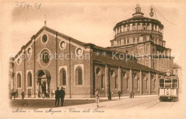 Strassenbahn Milano Corso Magenta Chiesa delle Grazi