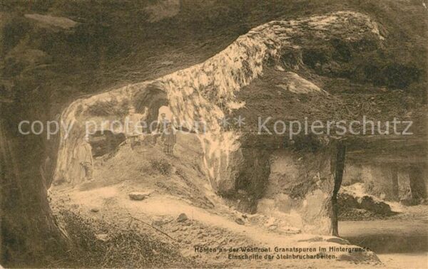 H?hlen Caves Grottes Westfront Grantspuren Steinbrucharbeite