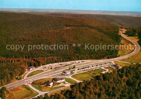 Autobahn Fliegeraufnahme Rasthaus im Spessart Mo