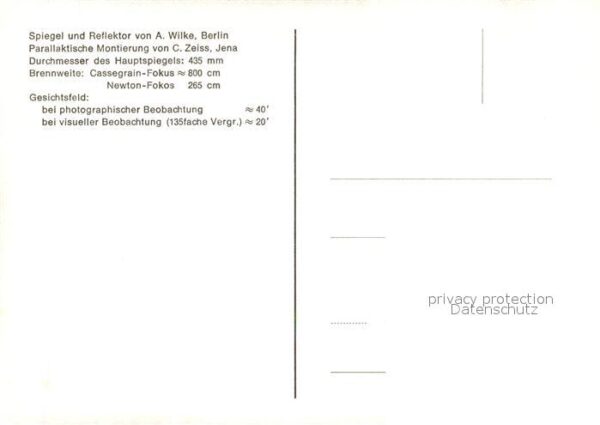 Astronomie Spiegelteleskop Sternwarte Olbers-Gesel – Bild 2