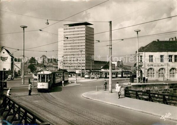 Strassenbahn N?rnberg Hochhaus am Pl?rrer