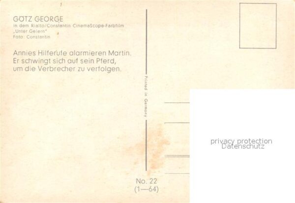 Kino Film Unter Geiern G?tz George – Bild 2