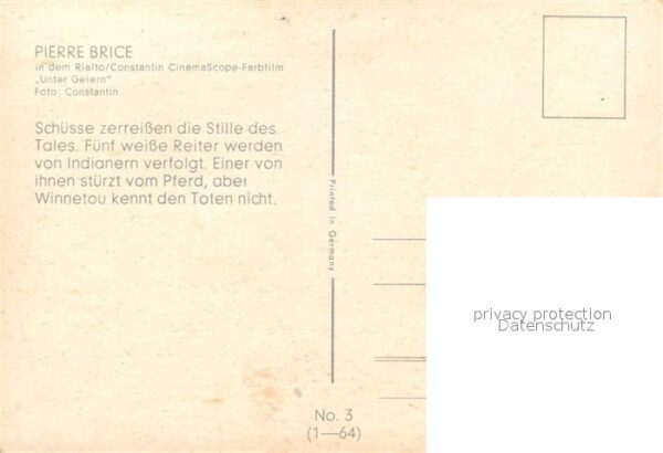 Kino Film Unter Geiern Pierre Brice Winnetou – Bild 2