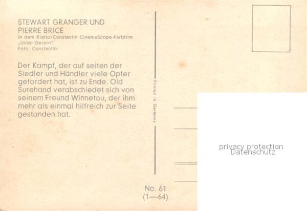 Kino Film Unter Geiern Stewart Granger Pierre Bri – Bild 2