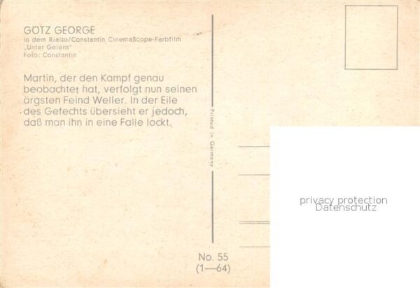 Kino Film Unter Geiern G?tz George – Bild 2