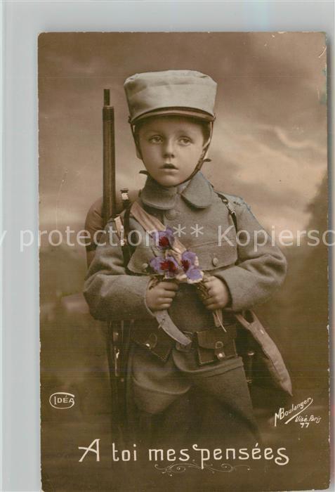 Kinder Child Enfants Soldat Hufeisen Veilchen