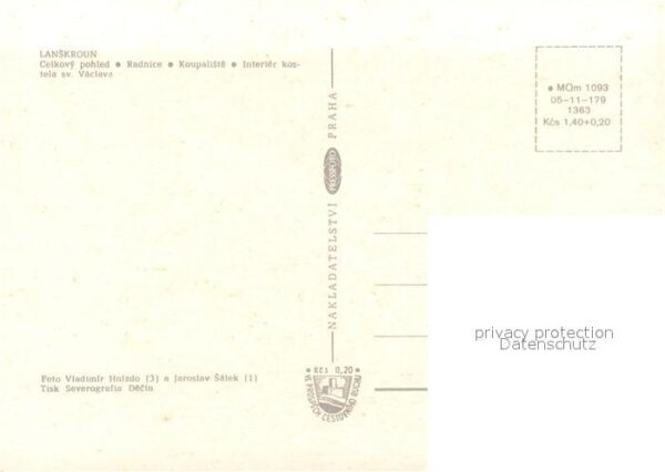 Lanskroun Gesamtansicht Rathaus Badestrand Kirche – Bild 2