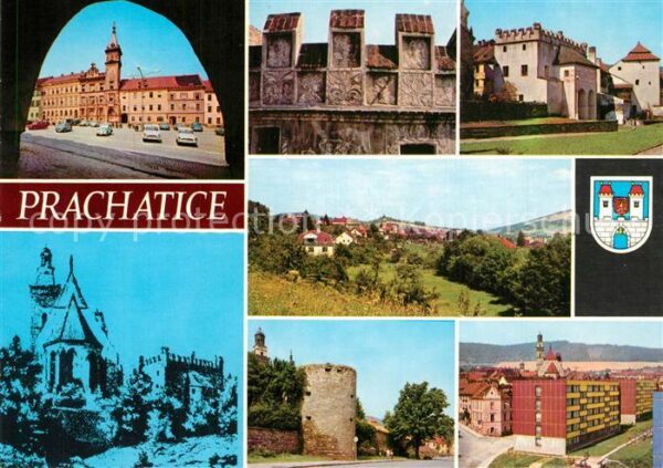 Prachatice Prachatitz Marktplatz Rathaus Stadtmauer Turm Schl
