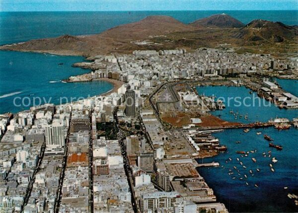 Las Palmas Gran Canaria Vista parcial aérea ciudad y detalle de