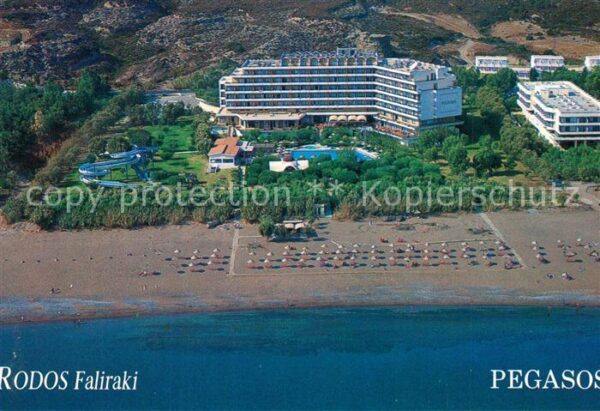 Faliraki Rhodos Pegasos Hotel Strand Fliegeraufnahme