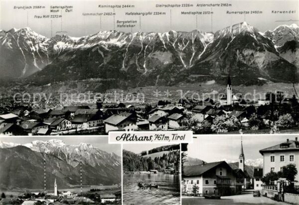 Aldrans Gesamtansicht mit Alpenpanorama Motiv m