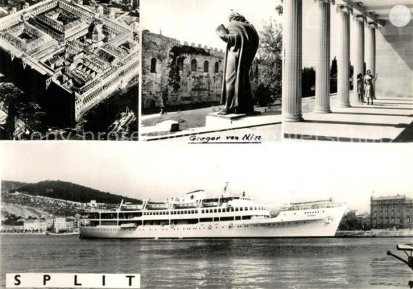 Split Spalato Palast Fliegeraufnahme Passagierschiff