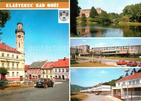 Klasterec nad Ohri Innenstadt Rathaus Schloss Neubauten Si
