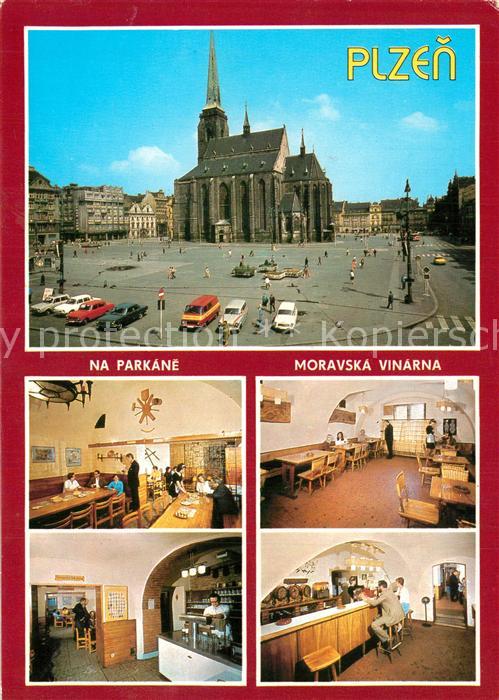 Plzen Pilsen Innenstadt Platz Kirche Restaurant Bar