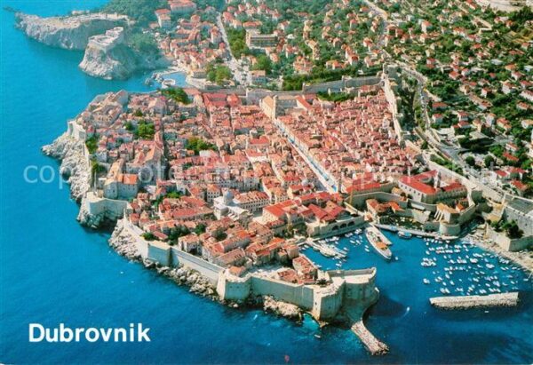 Dubrovnik Ragusa Altstadt Festung Hafen Fliegeraufnahme
