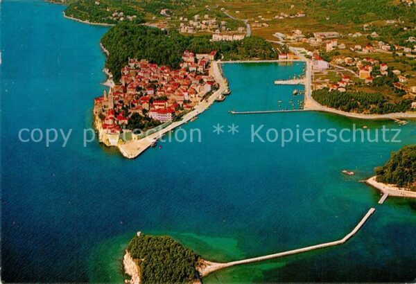 Rab Croatia Altstadt Hafen Halbinsel Fliegeraufnahm