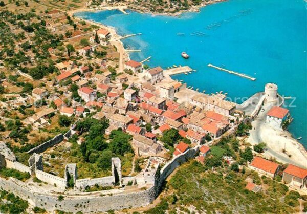 Ston Dubrovnik Stadtmauer Altstadt Hafen Fliegeraufnah