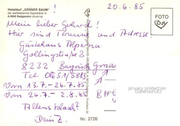 Badgastein Hoteldorf Grüner Baum Gaststätte Kühe – Bild 2