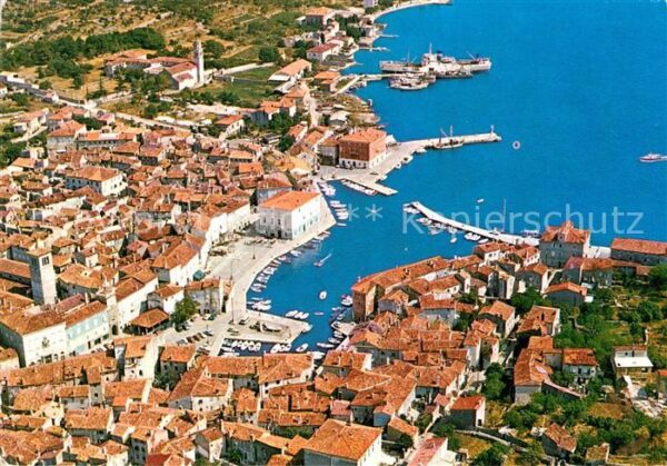 Cres Altstadt Hafen Fliegeraufnahme