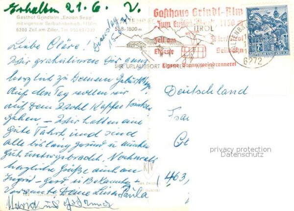 Zell Ziller Tirol Berggasthof Grindlalm Einzian Sepp Seil – Bild 2