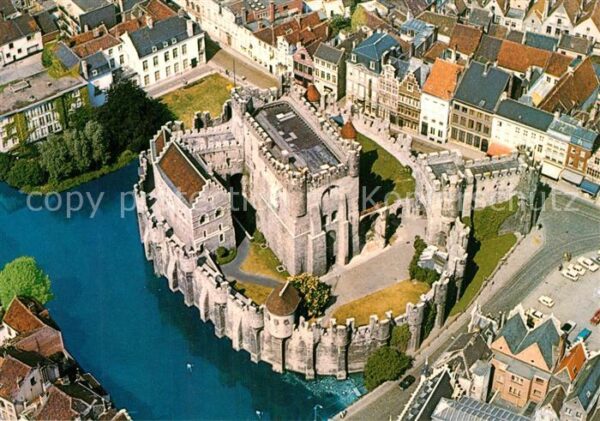 Gent Gand Flandre Chateau des Comtes vue aérienne