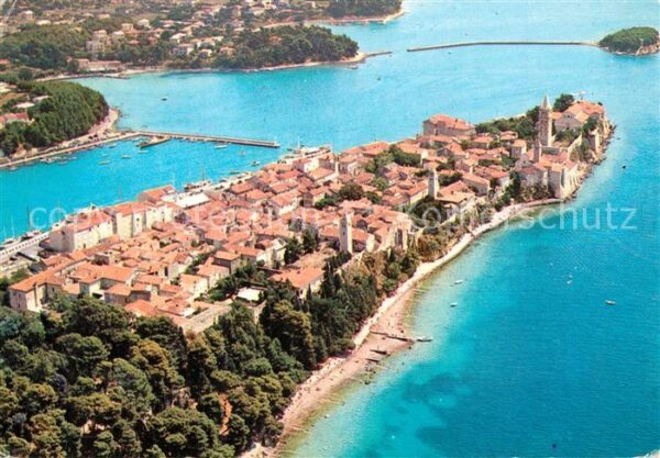 Rab Croatia Altstadt Landzunge Fliegeraufnahme