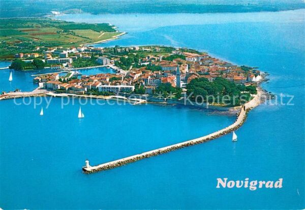 Novigrad Landzunge Hafeneinfahrt Fliegeraufnahme