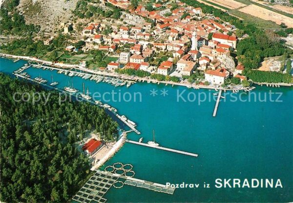 Skradin Hafen Altstadt Fliegeraufnahme