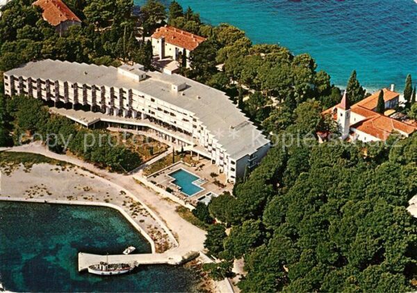 Rovinj Rovigno Istrien Hotelanlage Badestrand Fliegeraufnahme