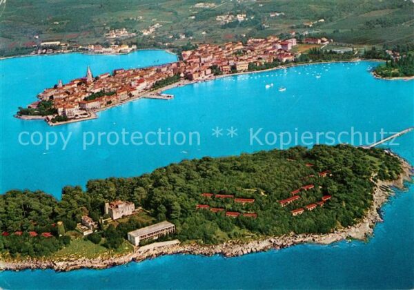 Porec Sv Nikola Landzunge Bucht Fliegeraufnah