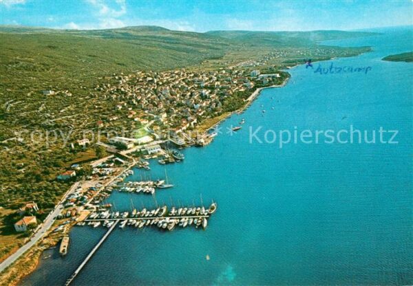 Punat Krk Hafen Küstenpanorama Fliegeraufnahme
