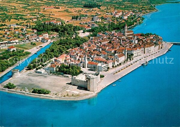 Trogir Trau Altstadt Burg Fliegeraufnahme