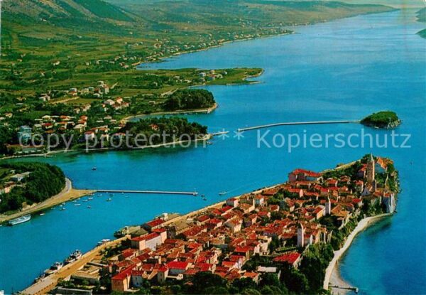 Rab Croatia Landzunge Küstenpanorama Fliegeraufnahm